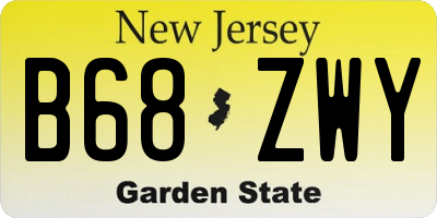 NJ license plate B68ZWY