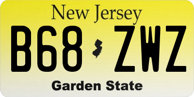NJ license plate B68ZWZ