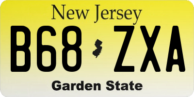 NJ license plate B68ZXA