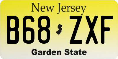 NJ license plate B68ZXF