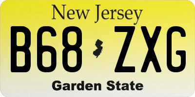 NJ license plate B68ZXG