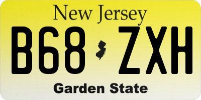 NJ license plate B68ZXH