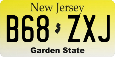 NJ license plate B68ZXJ