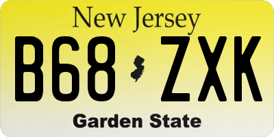 NJ license plate B68ZXK