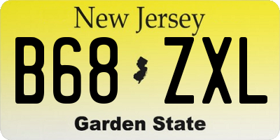 NJ license plate B68ZXL
