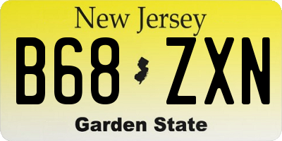 NJ license plate B68ZXN