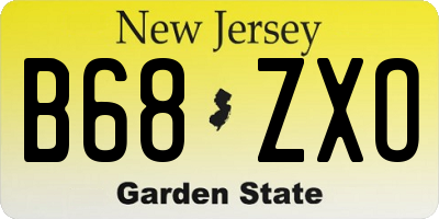 NJ license plate B68ZXO