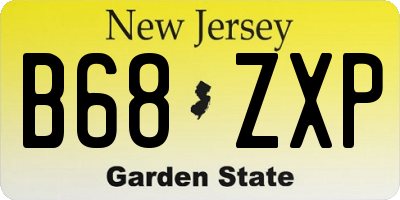 NJ license plate B68ZXP