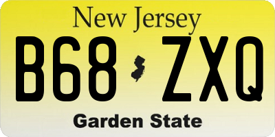 NJ license plate B68ZXQ