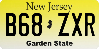 NJ license plate B68ZXR