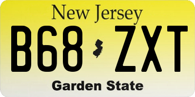 NJ license plate B68ZXT
