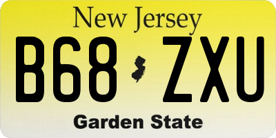NJ license plate B68ZXU