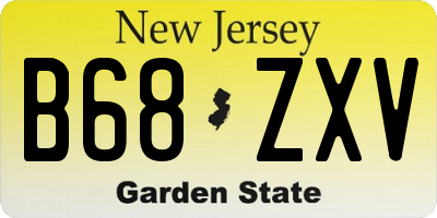 NJ license plate B68ZXV