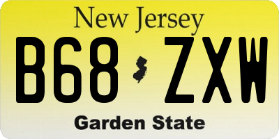 NJ license plate B68ZXW