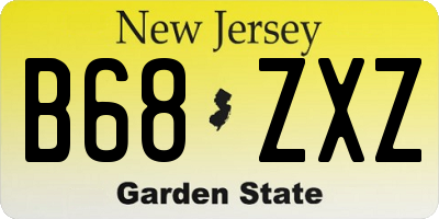 NJ license plate B68ZXZ