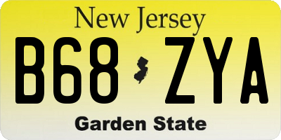 NJ license plate B68ZYA