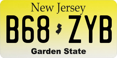 NJ license plate B68ZYB