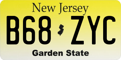 NJ license plate B68ZYC