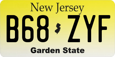 NJ license plate B68ZYF