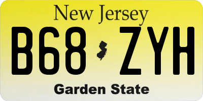 NJ license plate B68ZYH