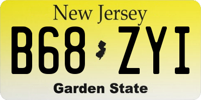 NJ license plate B68ZYI