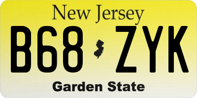 NJ license plate B68ZYK