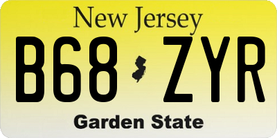 NJ license plate B68ZYR