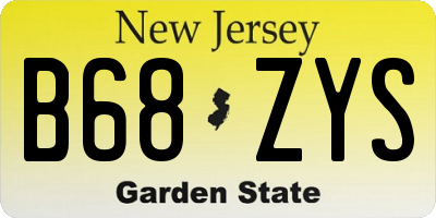 NJ license plate B68ZYS