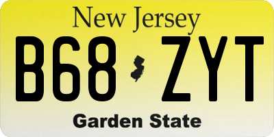 NJ license plate B68ZYT