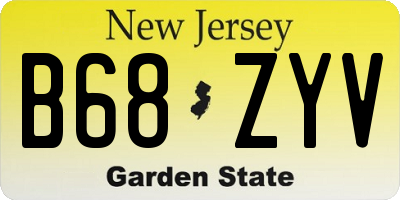 NJ license plate B68ZYV