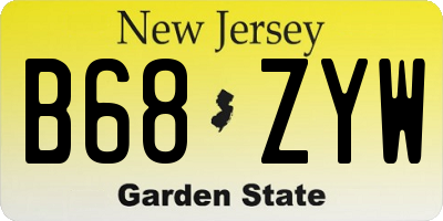 NJ license plate B68ZYW