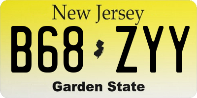 NJ license plate B68ZYY