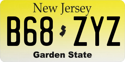 NJ license plate B68ZYZ