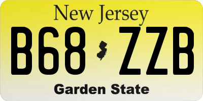 NJ license plate B68ZZB