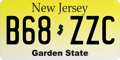 NJ license plate B68ZZC
