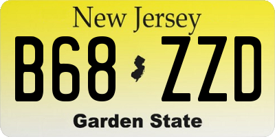 NJ license plate B68ZZD