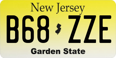 NJ license plate B68ZZE
