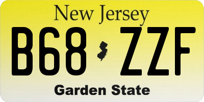 NJ license plate B68ZZF