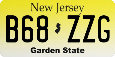 NJ license plate B68ZZG
