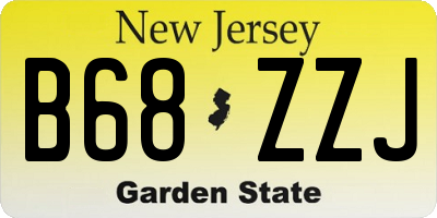 NJ license plate B68ZZJ
