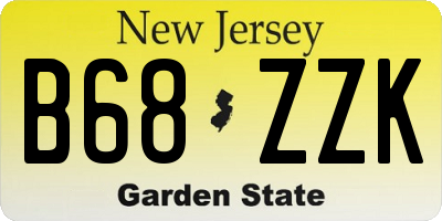 NJ license plate B68ZZK