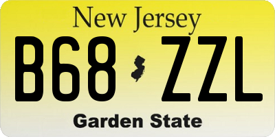 NJ license plate B68ZZL