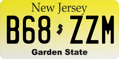 NJ license plate B68ZZM