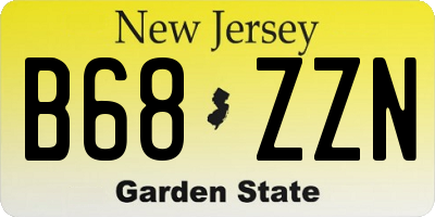 NJ license plate B68ZZN