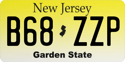 NJ license plate B68ZZP