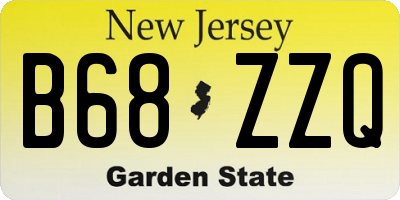 NJ license plate B68ZZQ