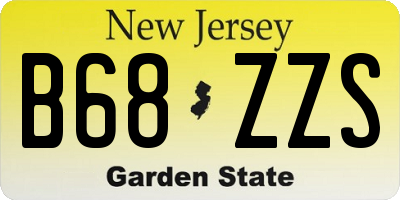 NJ license plate B68ZZS