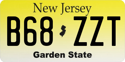 NJ license plate B68ZZT
