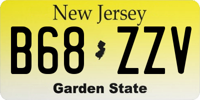 NJ license plate B68ZZV