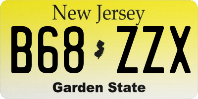 NJ license plate B68ZZX